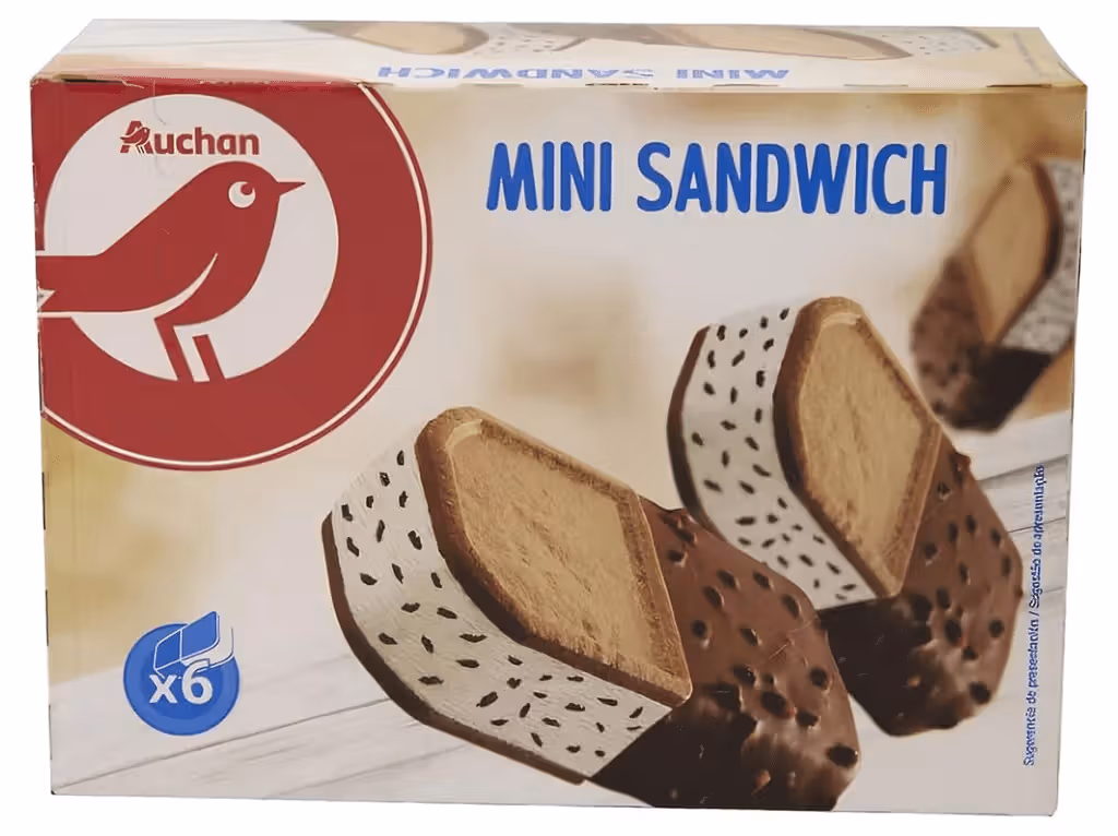 Gelado Mini Sandwich Nata 6x85ml - AUCHAN
