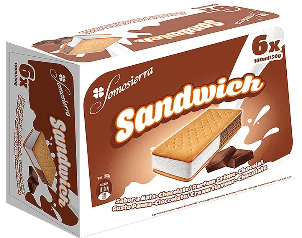 Gelado Sandwich Nata-chocolate 6x100ml - SOMOSIERRA