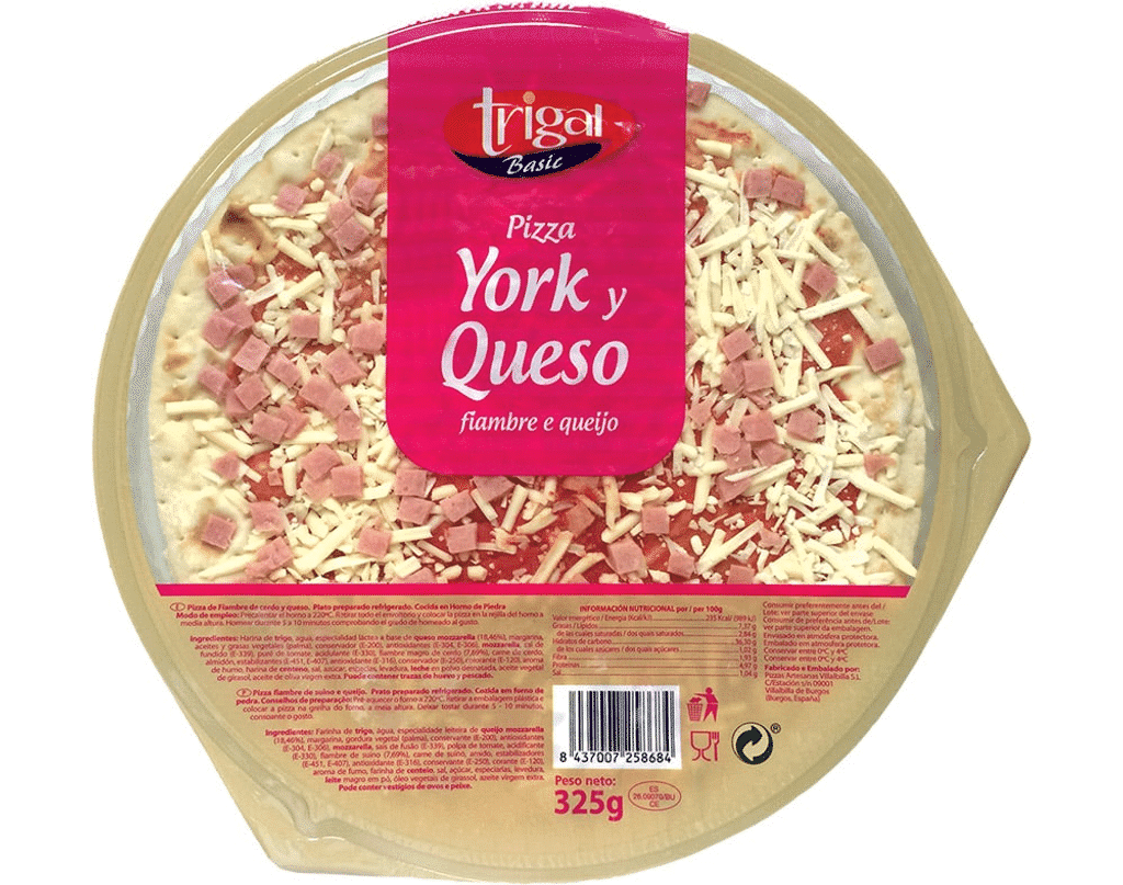 Pizza Refrigerada Fiambre E Queijo 325g - TRIGAL BASIC