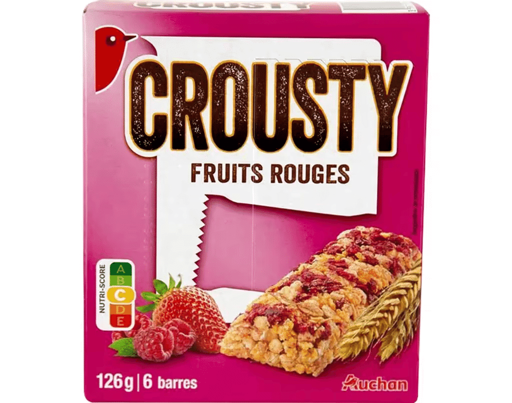 Barras Crousty Cereais Frutos Vermelhos 125g 6un - AUCHAN