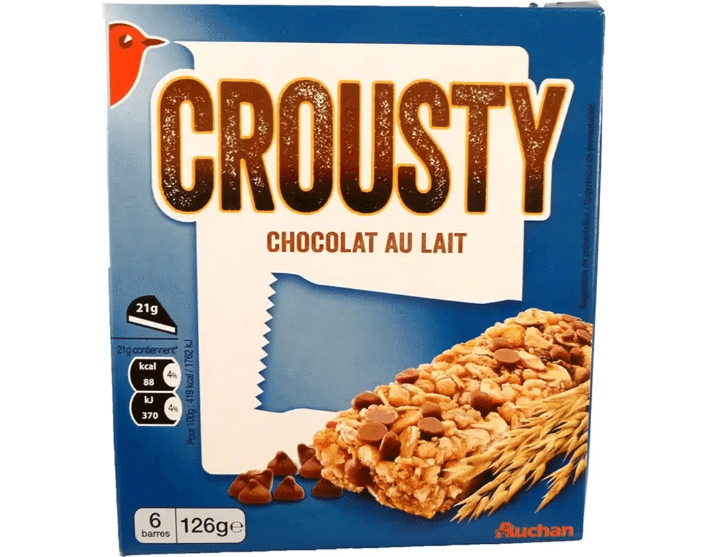 Barras Crousty De Cereais Chocolate Leite 126g 6un - AUCHAN
