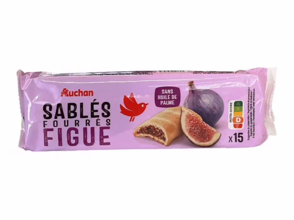 Bolacha Com Recheio Figo 15un 165g - AUCHAN