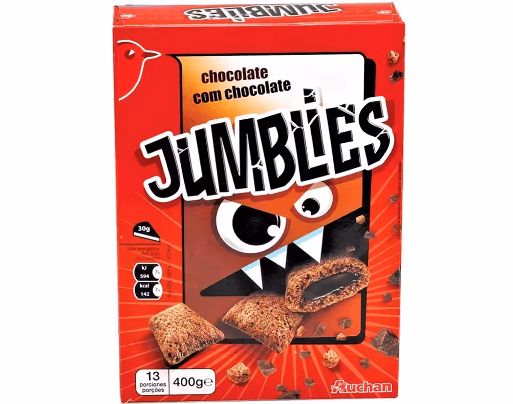 Cereais Jumblies Com Recheio Chocolate 400g - AUCHAN