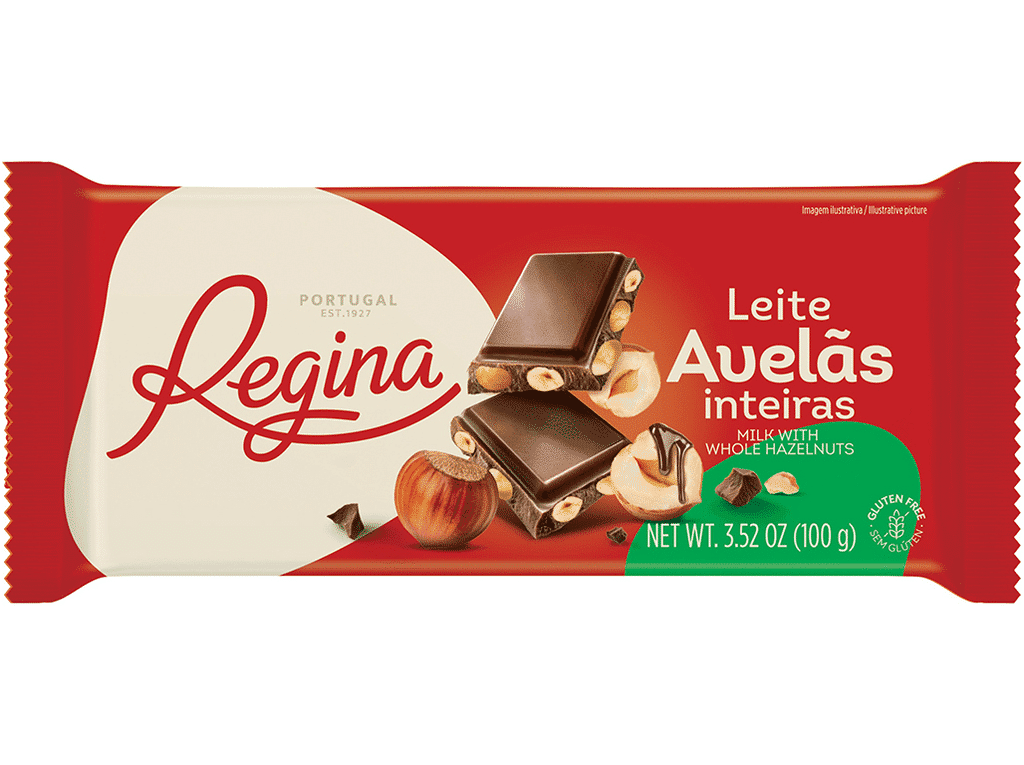 Chocolate De Leite Com Avelãs Inteiras 100g - REGINA