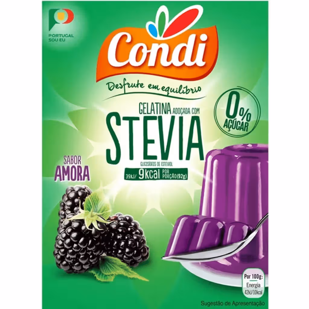 Gelatina Light Stevia de Amora embalagem 30 g - CONDI
