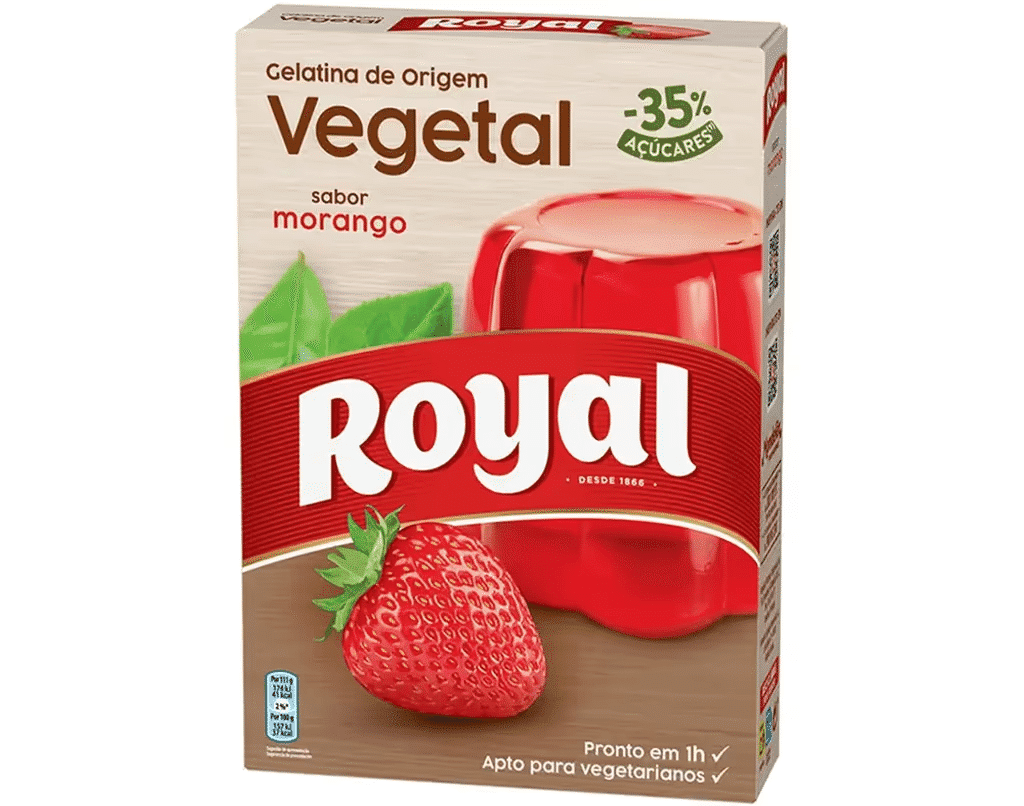Gelatina Vegetal de Morango -35% de Açúcares embalagem 110 g - ROYAL