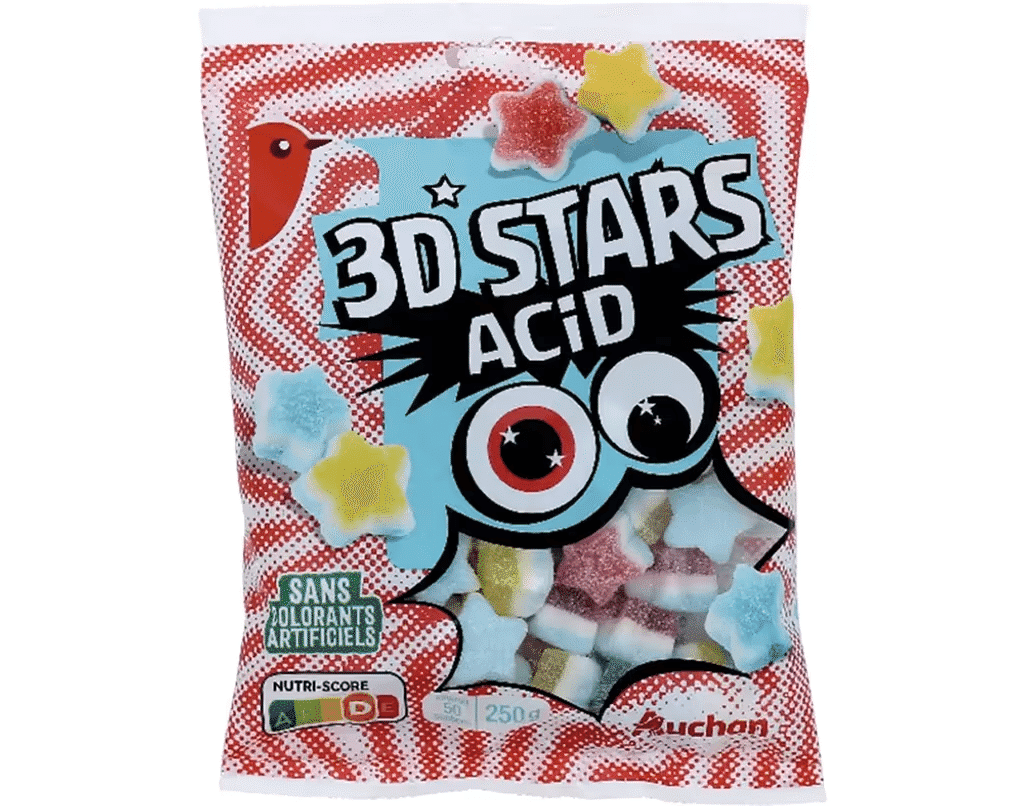 Gomas 3D Stars Acid 250G - AUCHAN