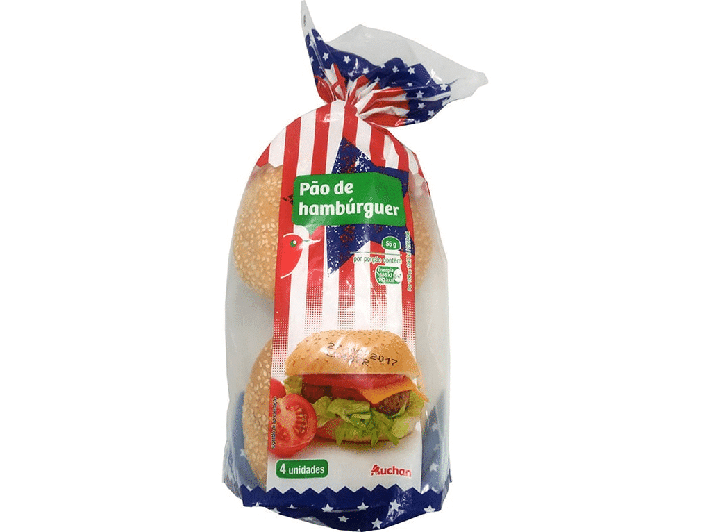 Pão Hamburguer Com Sésamo 4un 220g - AUCHAN
