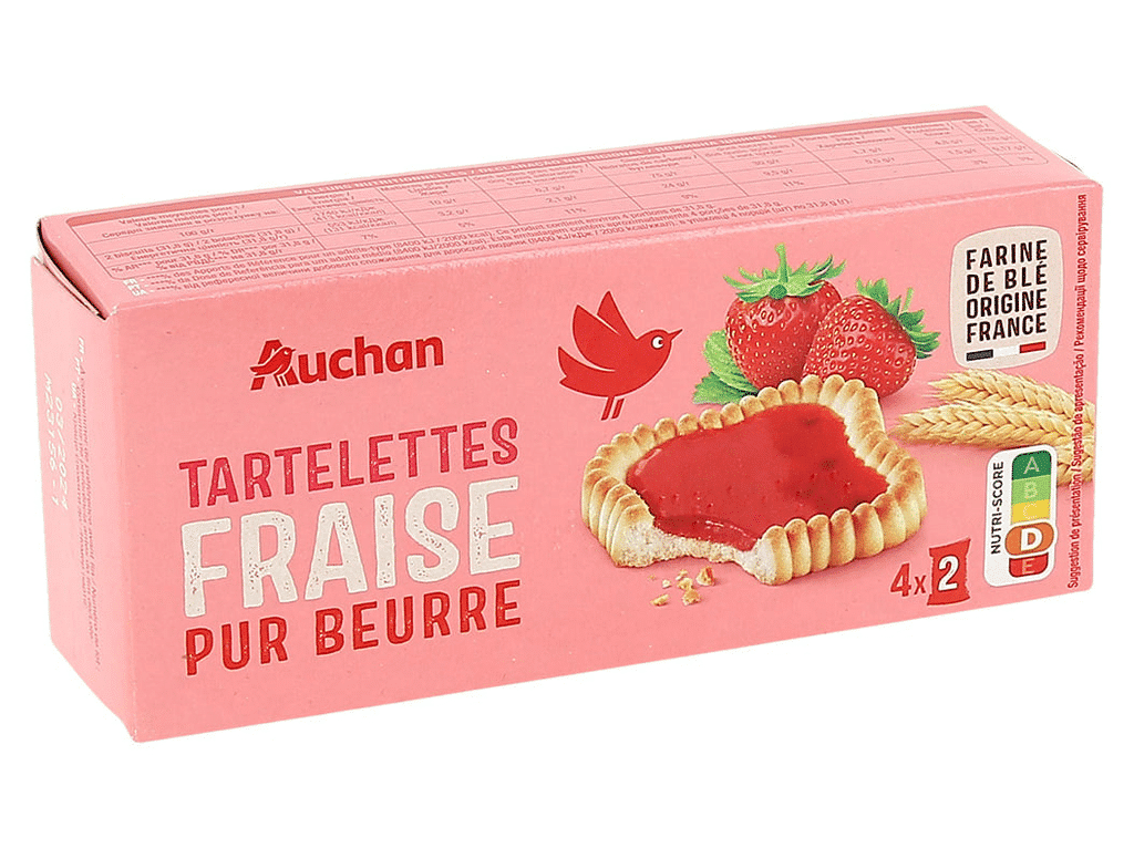 Tartelettes Quadradas Morango 127g - AUCHAN