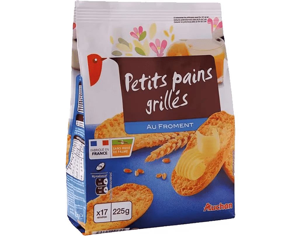 Tostas De Trigo Sem Óleo De Palma 225g - AUCHAN