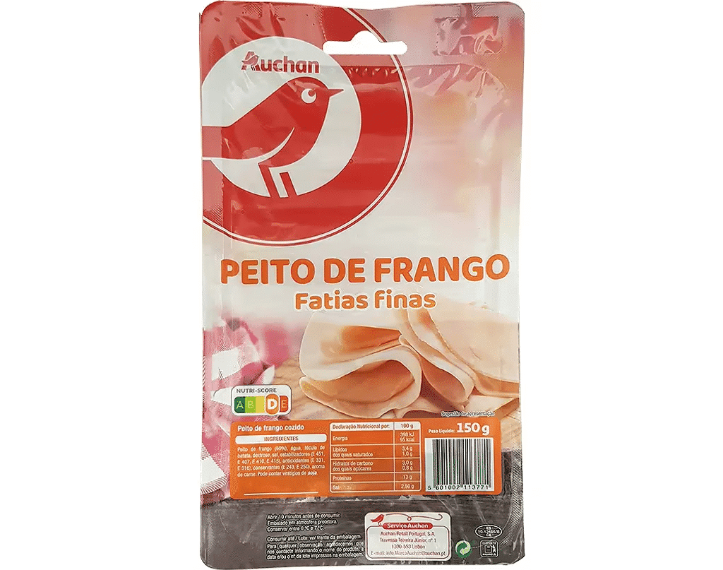 Fiambre Peito De Frango Fatias Finas 150g - AUCHAN