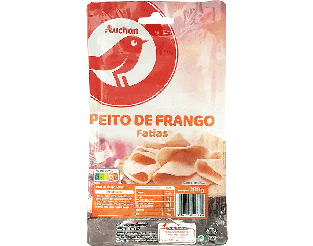 Fiambre Peito De Frango Fatias 200 G - AUCHAN