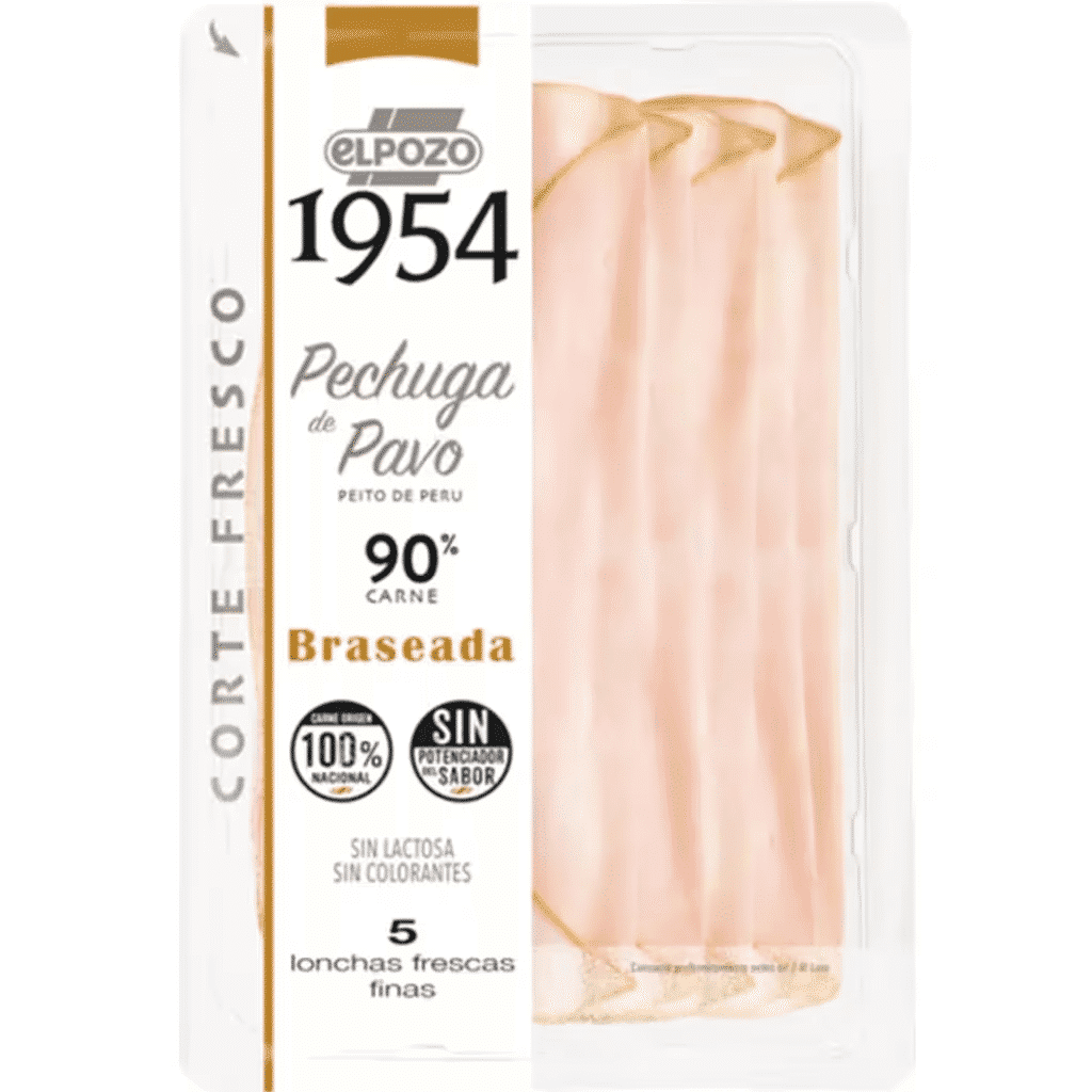 Peito de Peru Braseado sem Lactose e sem Glúten embalagem 120 g - ELPOZO 1954