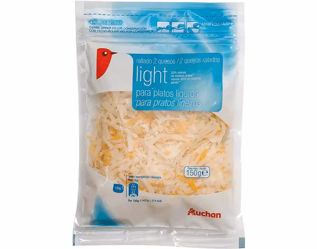 Queijo Ralado 2 Queijos Light 150 G - AUCHAN