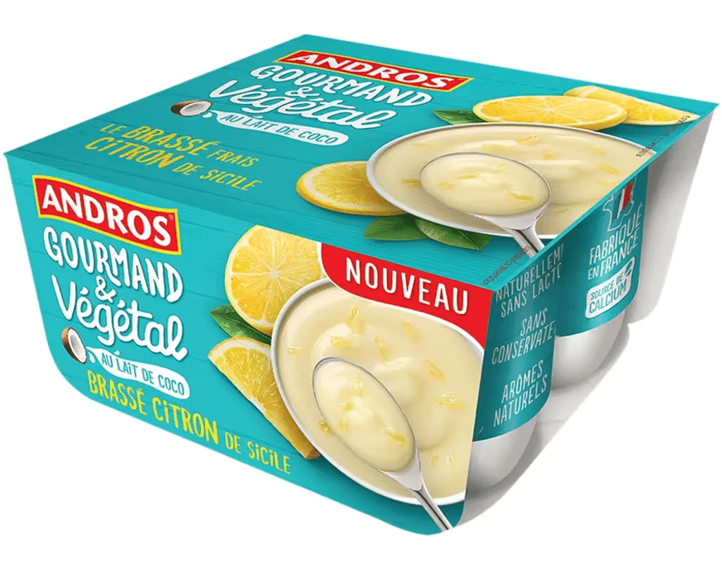 Cremoso Leite De Coco Fermentado C/ Limão 4X100g - ANDROS