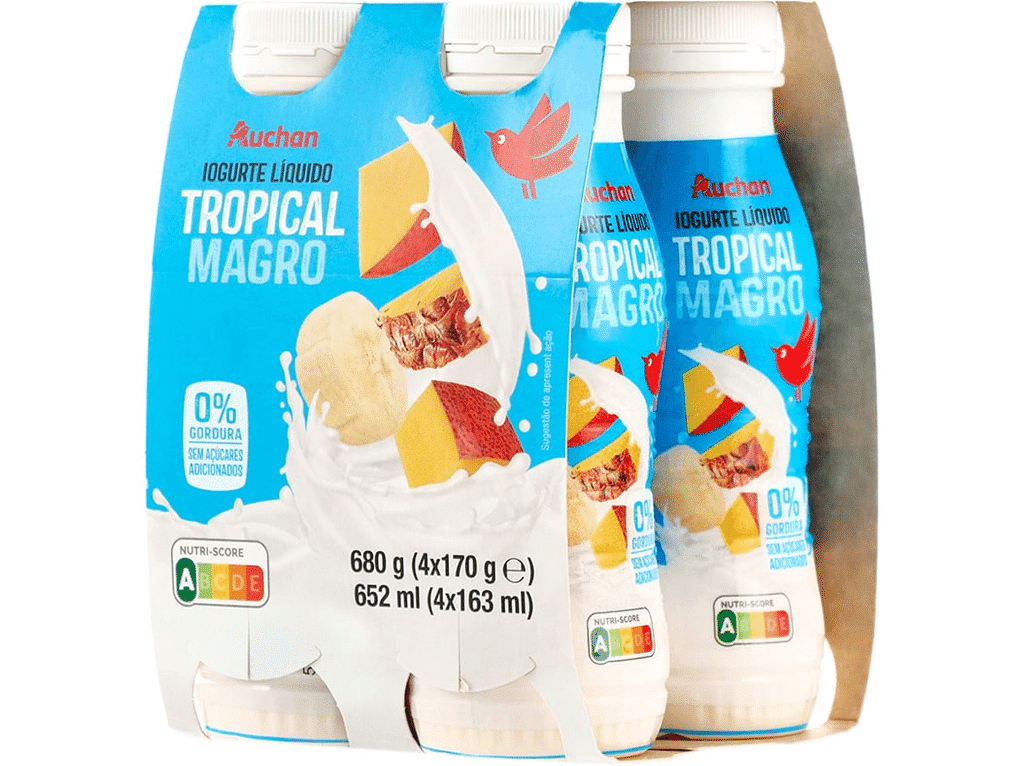 Iogurte Líquido Magro Tropical 4x170g - AUCHAN