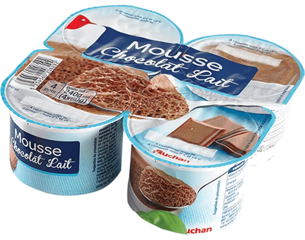 Mousse Chocolate De Leite 4X60g - AUCHAN