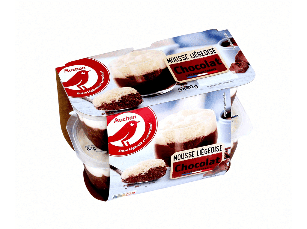Mousse Liégeois Chocolate 4x80g - AUCHAN