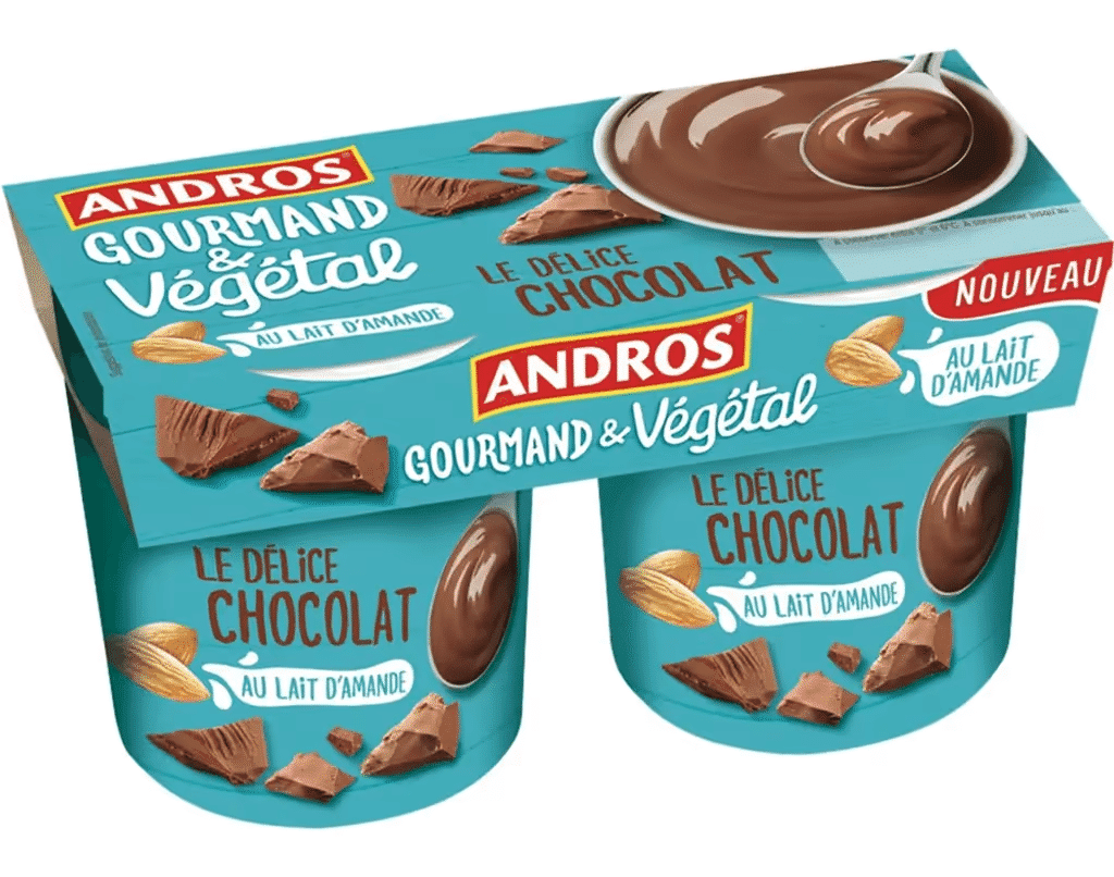 Sobremesa Leite Amêndoa Chocolate 2X120g - ANDROS