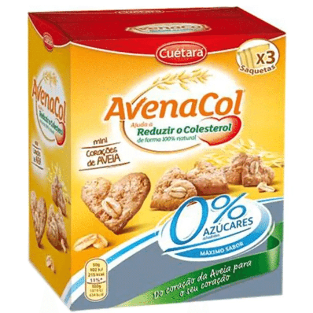 Bolacha Avenacol Mini Corações de Aveia - CUÉTARA
