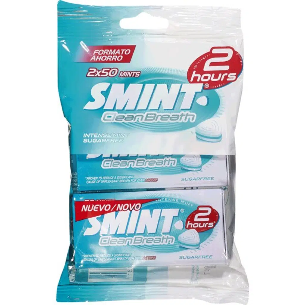 Rebuçados Menta Intensa 2h sem Açúcar Pack 2 embalagem 35 g - SMINT CLEAN BREATH