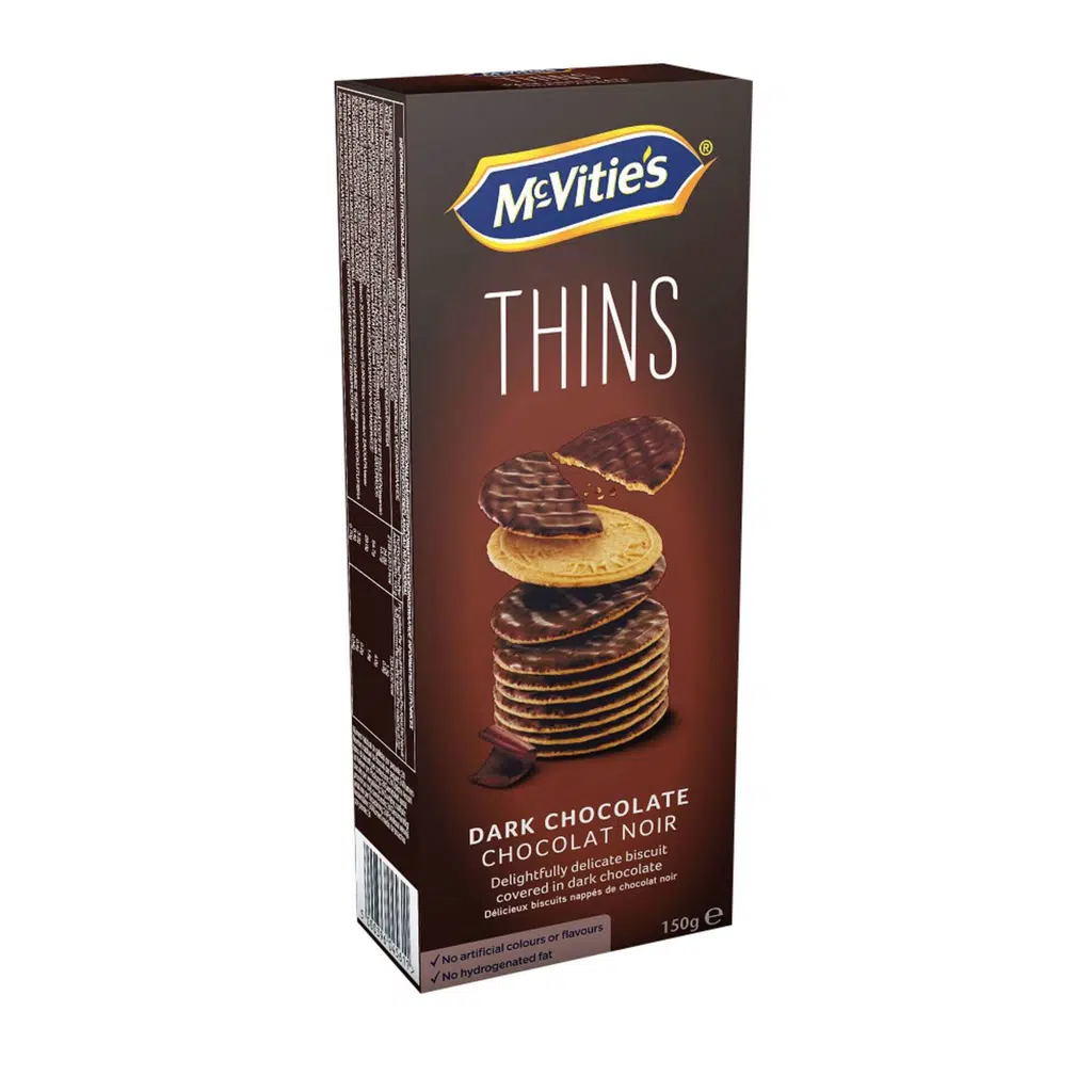 Bolachas Digestivas Finas de Chocolate Negro Thins Mcvitie's - MC VITIE'S