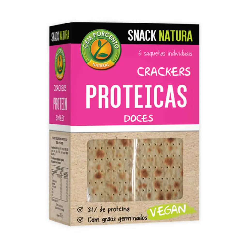 Bolachas Crackers Proteicas Doces - CEM PORCENTO