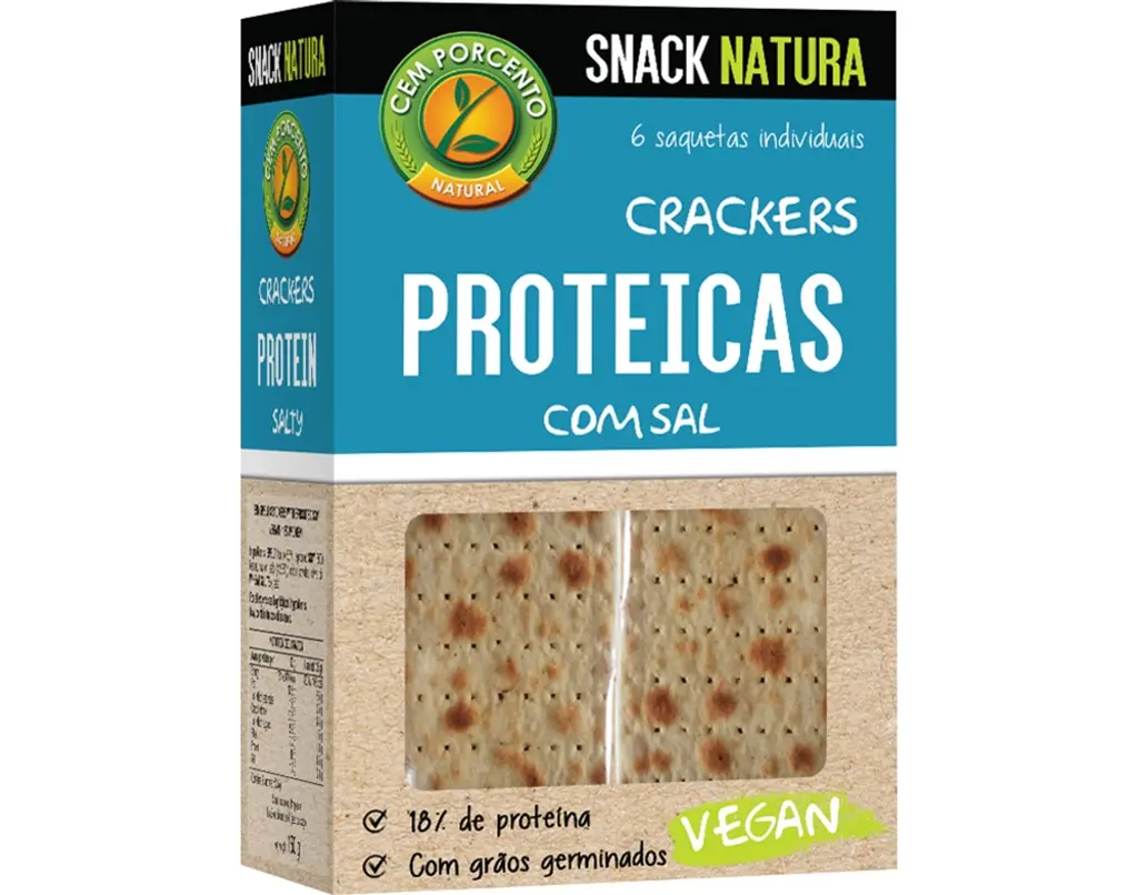 Bolachas Crackers Proteicas Com Sal - CEM PORCENTO