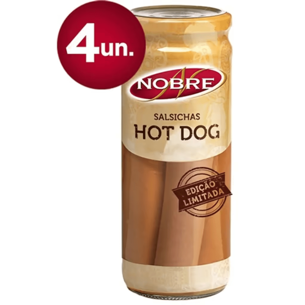 NOBRE Salsichas Hot Dog Frasco 4 un, SALSICHAS