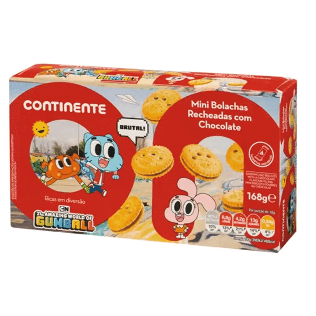 Bolachas Mini Infantis Recheadas Chocolate Continente Infantil