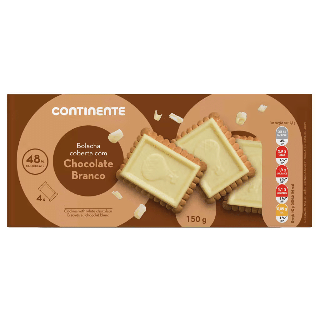 Bolachas Cobertas Chocolate Branco - CONTINENTE