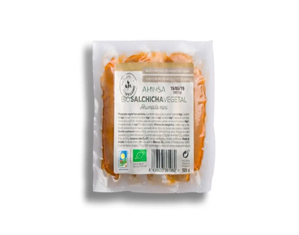 Mini Salsichas  100% Vegetal Bio 125G - AHIMSA