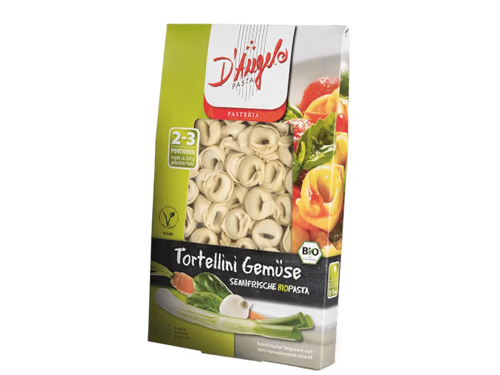 Tortellini Vegetais Bio 250g D ANGELO Nutripédia