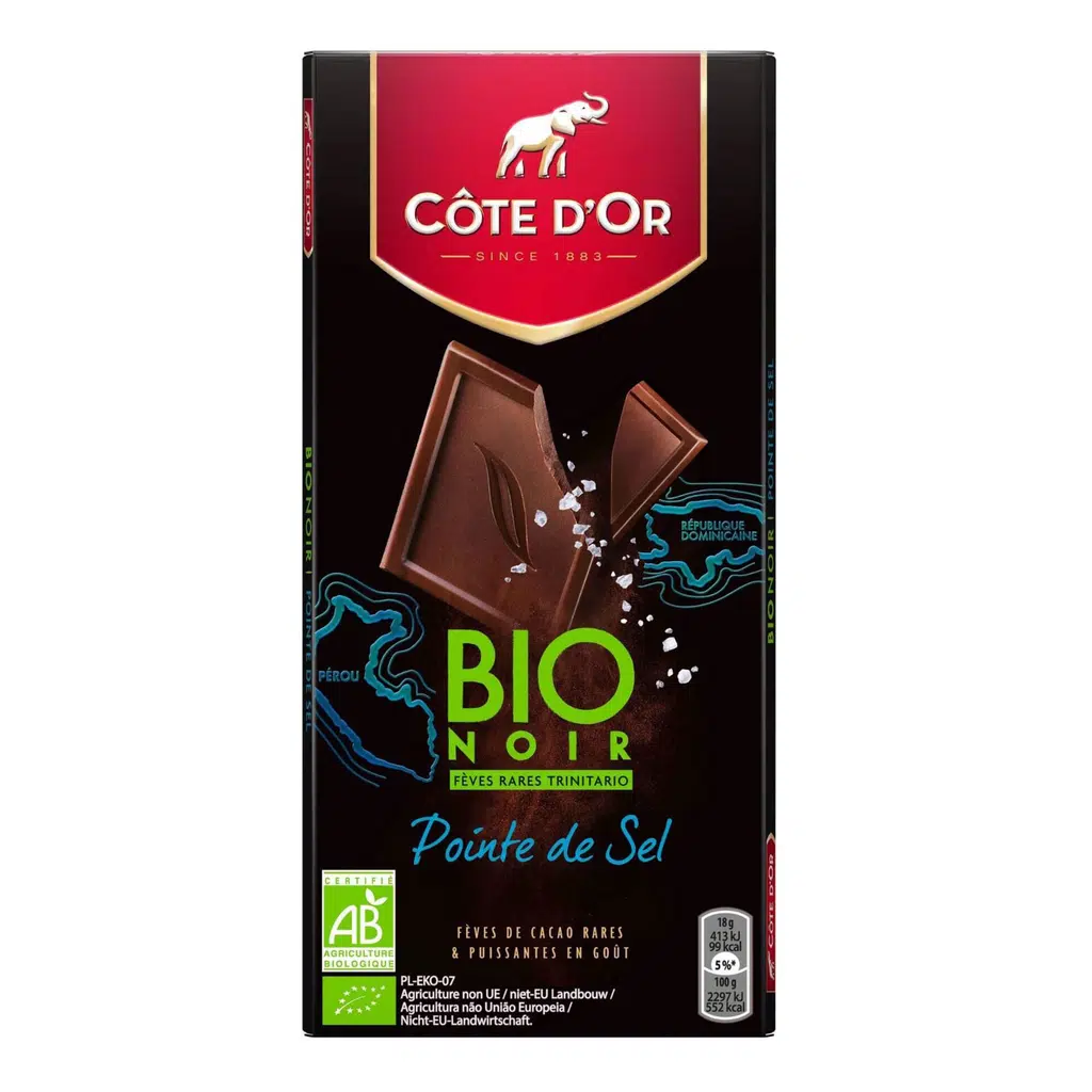 Chocolate Bio Noir Sal Marinho 90g - CÔTE DÒR