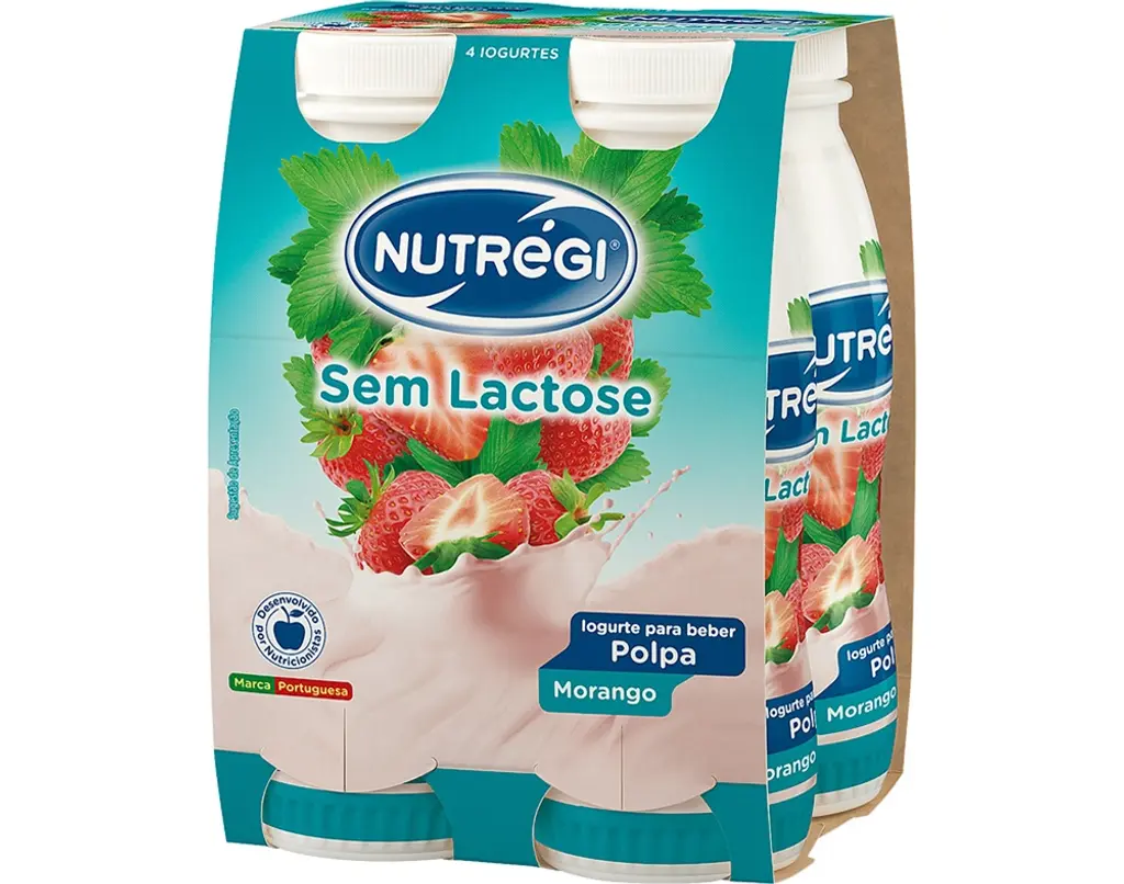 Iogurte S / Lactose  Liquido Polpa Morango 4X170g - NUTRÉGI