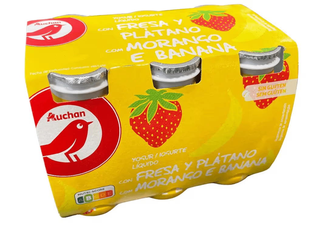 Iogurte Líquido Morango E Banana 6x100g - AUCHAN