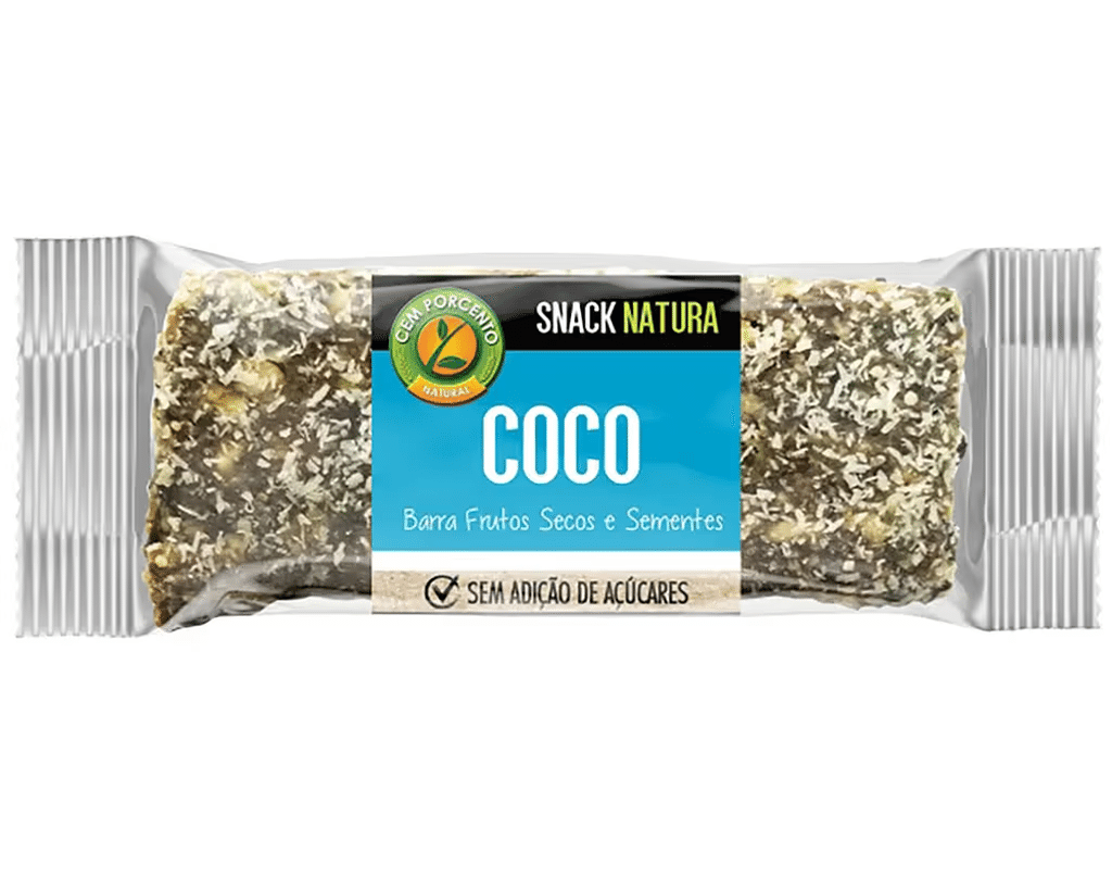 Barra Snack Natura Côco 40g - CEM PORCENTO - Nutripédia