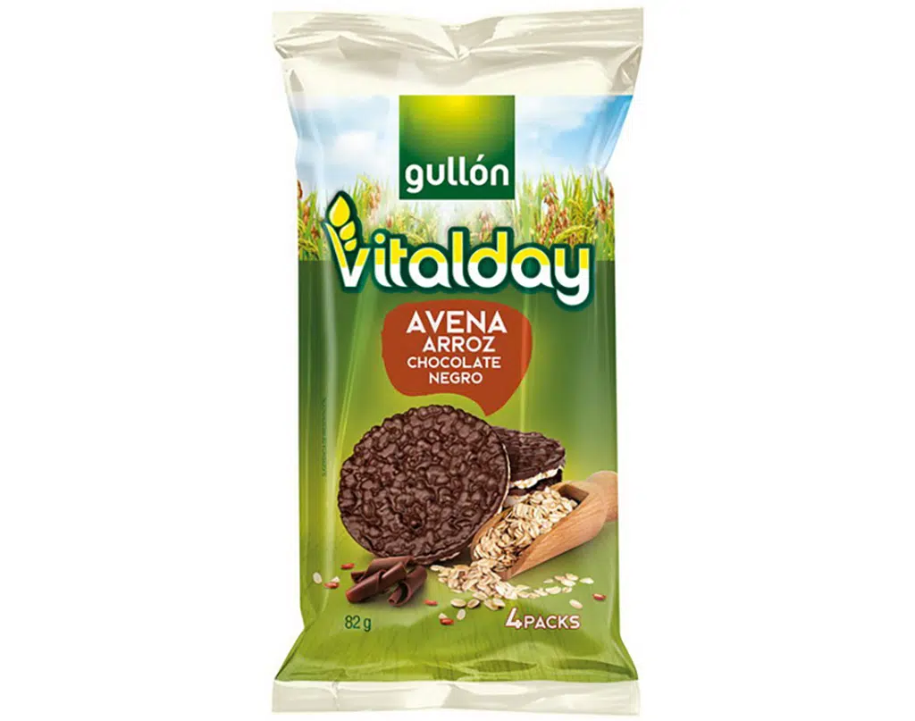 Tortitas Gullon Vitalday Arroz E Aveia Chocolate Negro 82g - GULLÓN