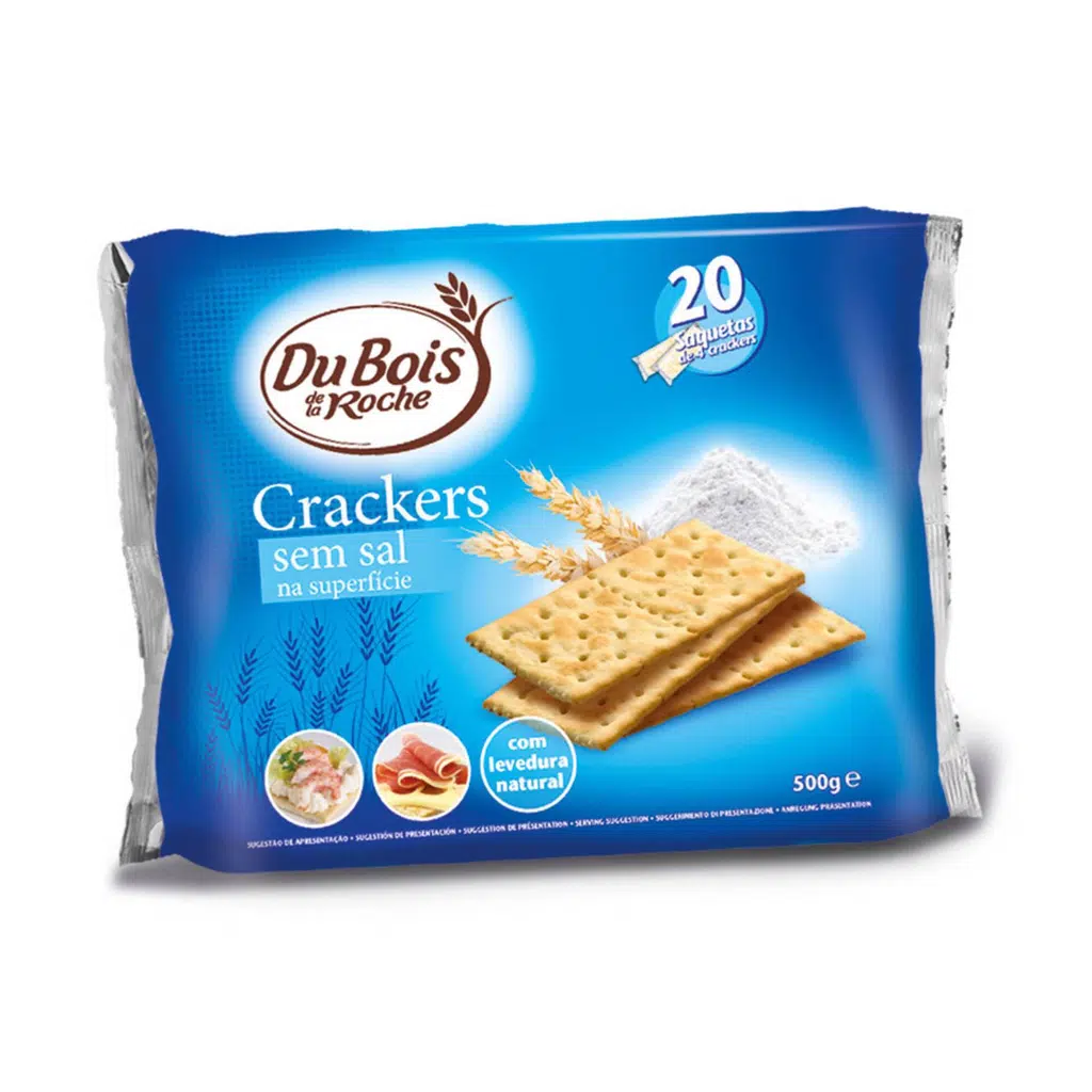 Bolacha Crackers Sem Sal Na Superfície 500g - DU BOIS DE LA ROCHE