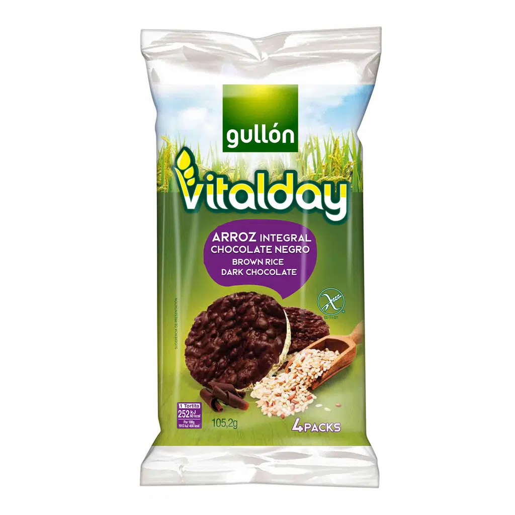 Tortitas Vitalday de Arroz Integral Chocolate Negro - GULLÓN
