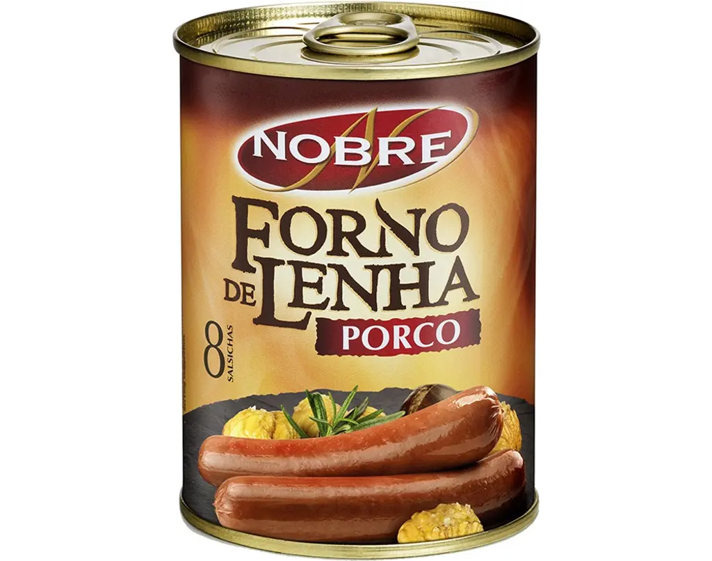 Salsichas de Porco Forno de Lenha Lata 8 unidades - NOBRE