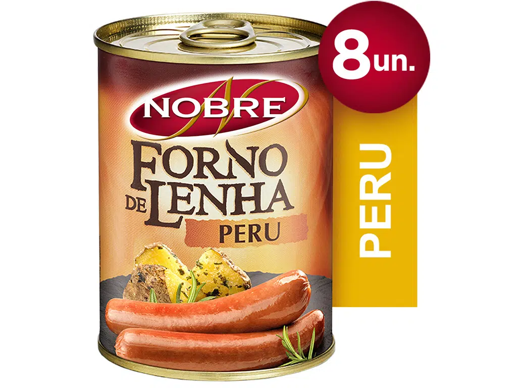 Salsichas Perú Lata Forno De Lenha 350(160)g - NOBRE