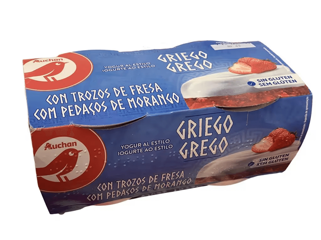 Iogurte Grego Com Pedaços De Morango 4x125g - AUCHAN