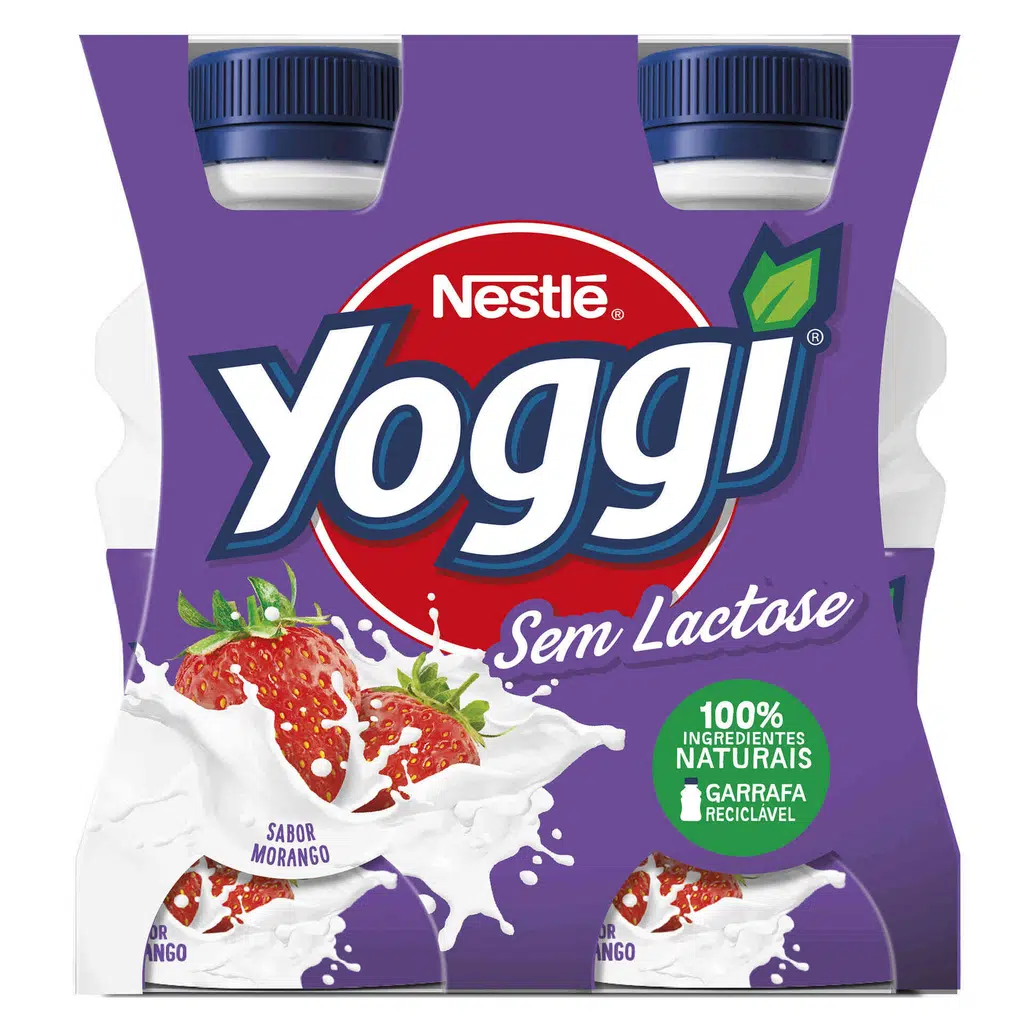 Iogurte Líquido Sem Lactose Morango 4x160g - YOGGI