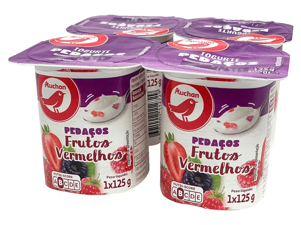 Iogurte Pedaços Frutos Vermelhos 4x125g - AUCHAN